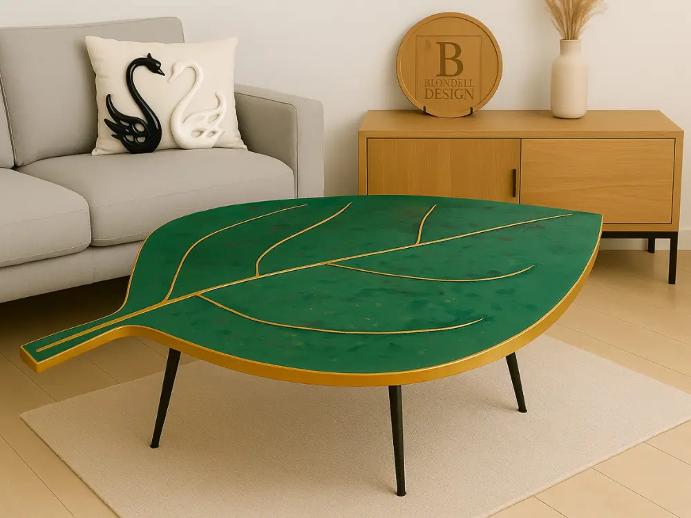 Création Table basse feuille résine  par Biondelli Design